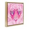 Stupell Industries Pink Heart Tiger Face Framed Floater Canvas Wall Art Design by Daphne Polselli